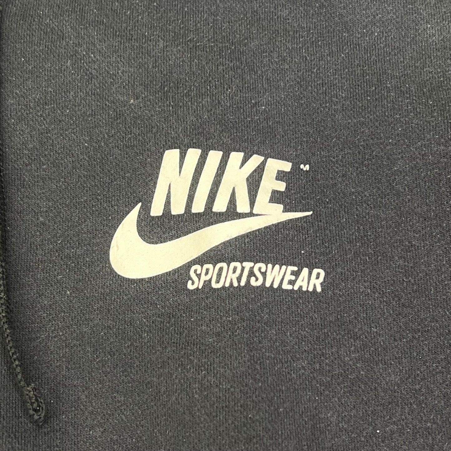 NIKE Sports Wear Full Zip Hoodie Unisex Sz L Black/White (Pre-Owned)