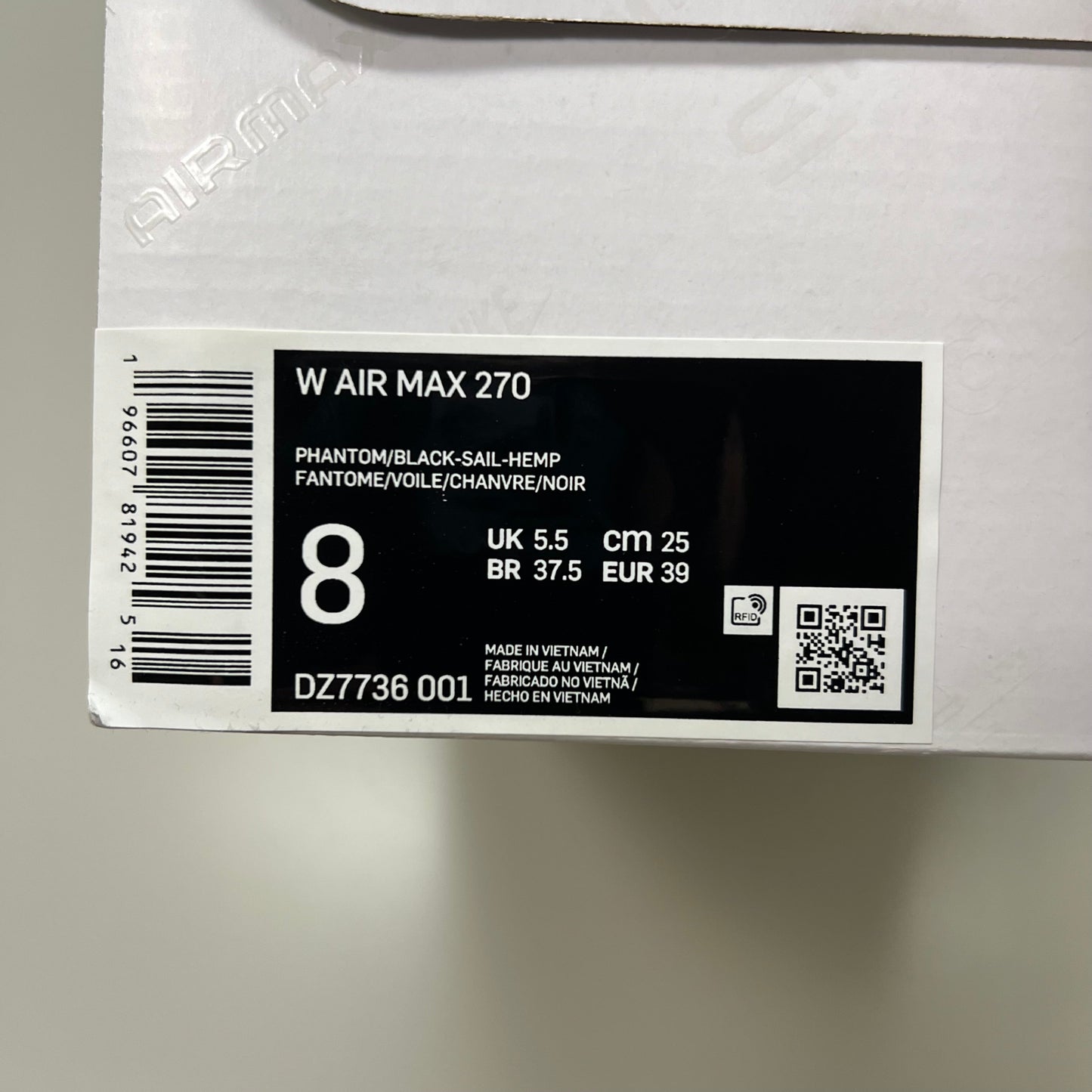 NIKE W Air Max 270 Mesh Sneakers Women's Sz 8 White Gold DZ77736 001 New Other