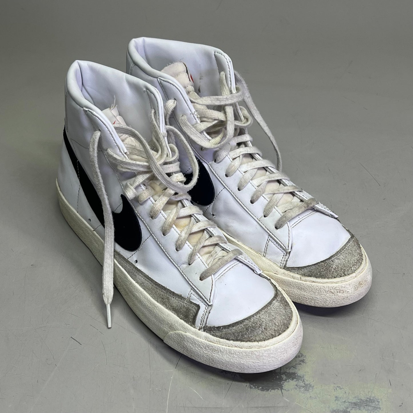 NIKE Blazer High Mid '77 Vintage Shoes Men's Sz 11.5 White/Black (Pre-Owned)