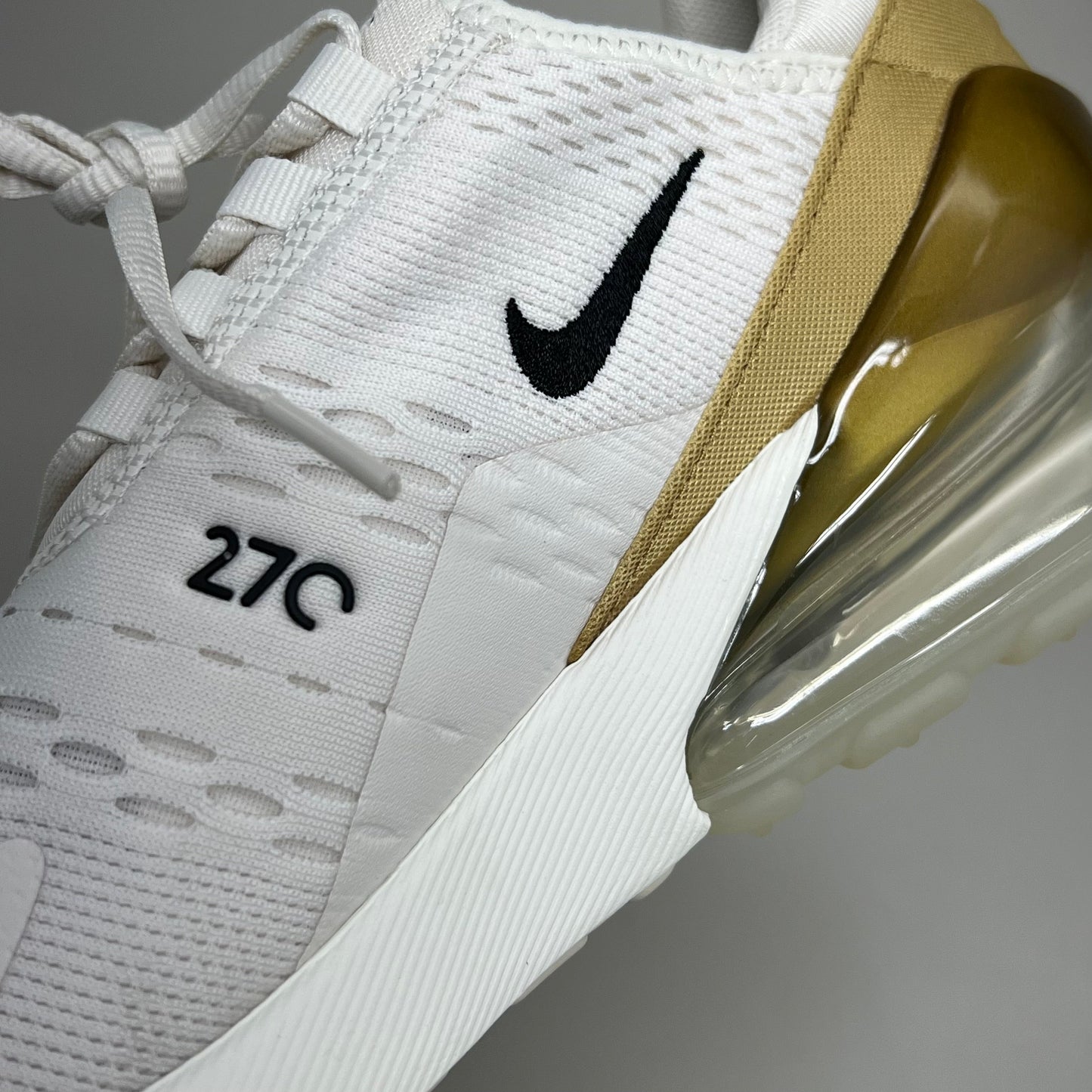 NIKE W Air Max 270 Mesh Sneakers Women's Sz 8 White Gold DZ77736 001 New Other