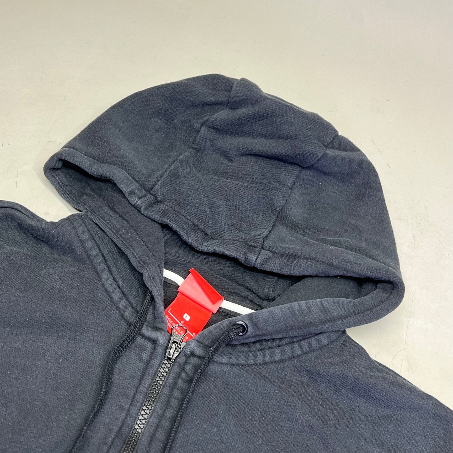 NIKE Sports Wear Full Zip Hoodie Unisex Sz L Black/White (Pre-Owned)