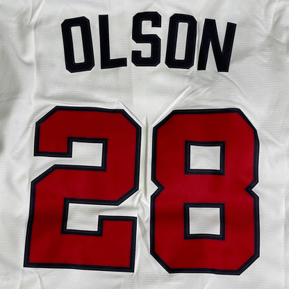 NIKE Atlanta Braves Jersey, #28 Matt Olson, Genuine MLB Merchandise L White w/ Red T770-AWWH-AW7-0Z0